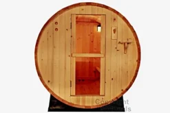 6-Foot Canadian Outdoor Pine Wood 4-Person Barrel Sauna Wet/Dry SPA with 9KW Electric Heater and Lava Rocks