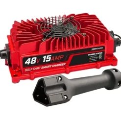 FORM 15 AMP EZGO RXV & TXT Battery Charger for 48 Volt Golf Carts Red