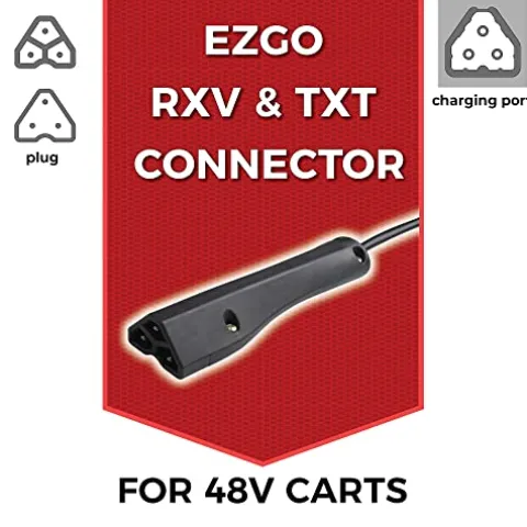 FORM 15 AMP EZGO RXV & TXT Battery Charger for 48 Volt Golf Carts Red