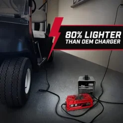 FORM 15 AMP EZGO RXV & TXT Battery Charger for 48 Volt Golf Carts Red