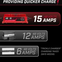 FORM 15 AMP EZGO RXV & TXT Battery Charger for 48 Volt Golf Carts Red