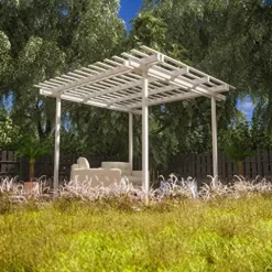 Four Seasons Outdoor Living Solutions Free-Standing Aluminum Pergola 12′ x 12′ White