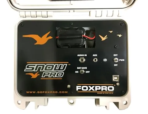 FOXPRO Snow Pro Electronic Snow Goose Game Call with 2 External Speakers and Remote White