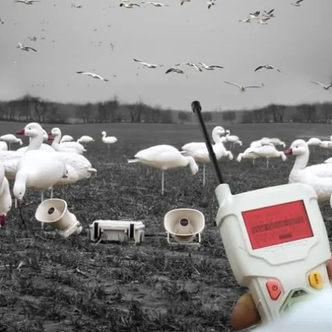 FOXPRO Snow Pro Electronic Snow Goose Game Call with 2 External Speakers and Remote White