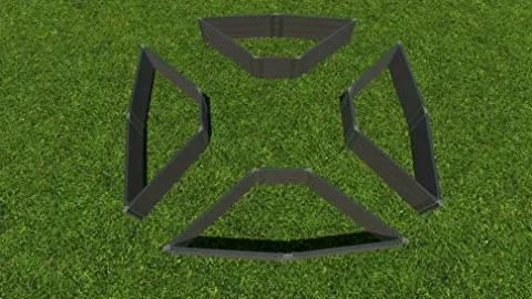 Frame It All Weathered 2″ Tool Free Garden Raised Bed 4-Sided Triangle Weathered Wood 2