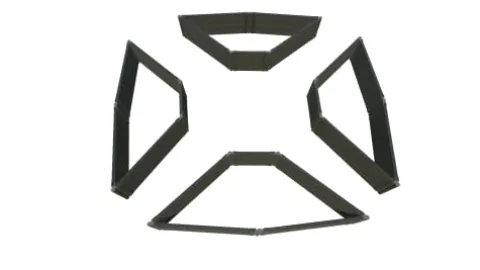 Frame It All Weathered 2″ Tool Free Garden Raised Bed 4-Sided Triangle Weathered Wood 2