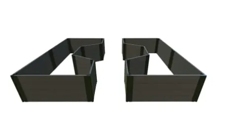 Frame It All Weathered Wood Walk-Through Hexagon Center Path Raised Garden Bed 8′ x 10′ x 22