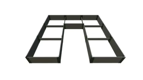Frame It All Weathered Wood Walk-in Jumbo U-Shape Raised Garden Bed 12′ x 12′ x 16.5