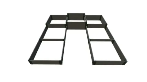 Frame It All Weathered Wood Walk-in U-Shape Terrace Garden Raised Bed 12′ x 12′ x 22″ Triple Tier