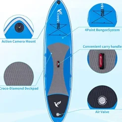 Freein Inflatable Stand Up Paddle Board Kayak SUP 10’/10’6”x31 x6 LightBlue