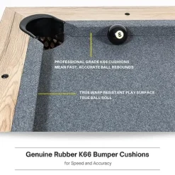 Freetime Fun 7 FT 3 in 1 Multi Game Pool Table with Dining Top Ping Pong Combo Rustic Oak