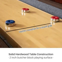 Freetime Fun 12 FT Multi-Game Shuffleboard Table Solid Wood with Bowling Pin Set Espresso