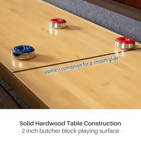 Freetime Fun 12 FT Multi-Game Shuffleboard Table Solid Wood with Bowling Pin Set Espresso