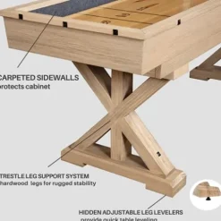 Freetime Fun 12 FT Shuffleboard Table Rustic Oak