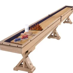 Freetime Fun 12 FT Shuffleboard Table Rustic Oak