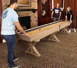 Freetime Fun 12 FT Shuffleboard Table Rustic Oak