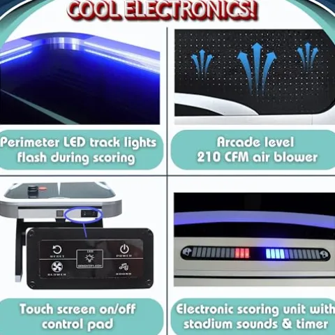 Freetime Fun Air Hockey Table 7ft LED Black