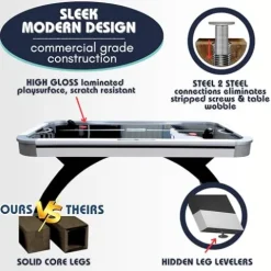 Freetime Fun Air Hockey Table 7ft LED Black