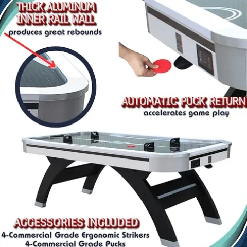 Freetime Fun Air Hockey Table 7ft LED Black