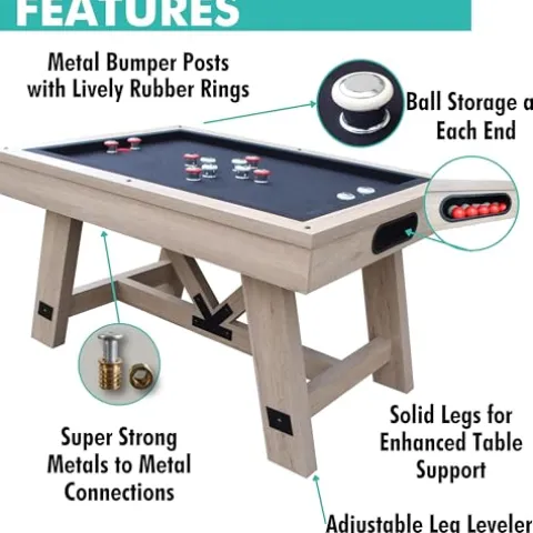 Freetime Fun Bumper Pool Table 54″ Rustic Oak