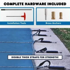 Freetime Fun Pool Safety Cover Commercial Grade Rectangle Blue