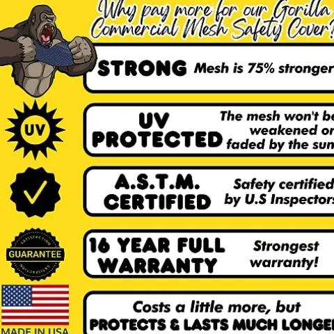 Freetime Fun Pool Safety Cover Commercial Grade Rectangle Blue