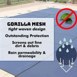 Freetime Fun Pool Safety Cover Commercial Grade Rectangle Blue