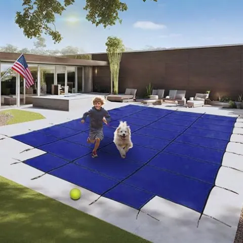 Freetime Fun Pool Safety Cover Commercial Grade Rectangle Blue