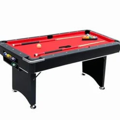 Freetime Fun Portable Pool Table Set Red, Black
