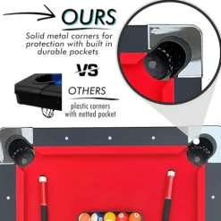 Freetime Fun Portable Pool Table Set Red, Black