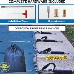 Freetime Fun Rectangle Pool Safety Cover Triple Stitched Mesh 16 YR Warranty Blue