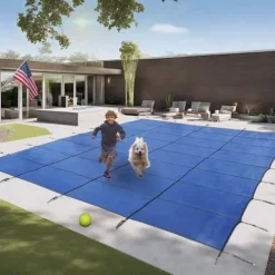 Freetime Fun Rectangle Pool Safety Cover Triple Stitched Mesh 16 YR Warranty Blue