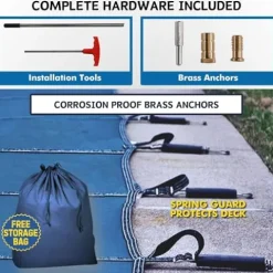 Freetime Fun Solid Winter Inground Pool Cover 16x32ft Blue