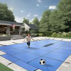 Freetime Fun Solid Winter Inground Pool Cover 16x32ft Blue