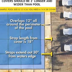 Freetime Fun Solid Winter Inground Pool Cover 16x32ft Blue