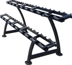 French Fitness 2 Tier Saddle Dumbbell Rack 10 Pairs New