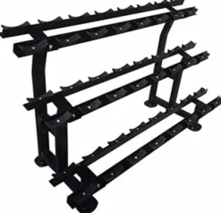 French Fitness 3 Tier Saddle 12 Pair Dumbbell Rack (New)