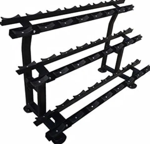 French Fitness 3 Tier Saddle 12 Pair Dumbbell Rack (New)