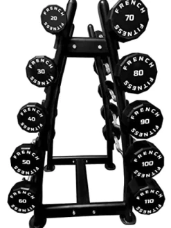 French Fitness EZ Curl Urethane Barbell Bar Set 20-110 lbs (New)