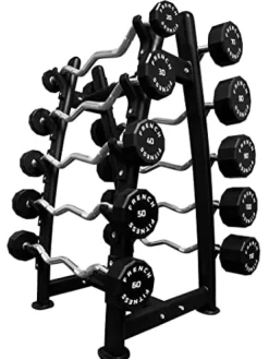 French Fitness EZ Curl Urethane Barbell Bar Set 20-110 lbs (New)