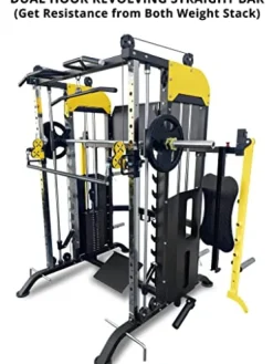French Fitness FSR90 Functional Trainer Smith & Squat Rack Machine (New)
