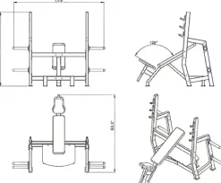 French Fitness Napa Olympic Incline Bench w/Weight Storage Silver