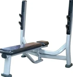 French Fitness Olympic Bumper Plate Set w/7 ft Olympic Bar 325 lbs + Bench (New)