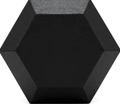 French Fitness Rubber Coated Hex Dumbbell Set 80-100 lbs Black