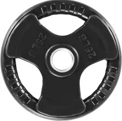 French Fitness Rubber Grip Weight Plate Set w/ 7 ft Olympic Bar 395 lbs