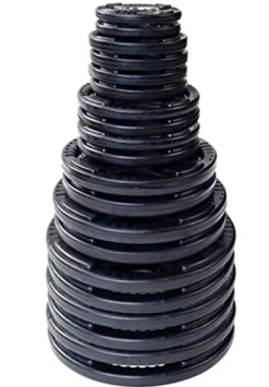 French Fitness Rubber Grip Olympic Weight Plate Set 450 lbs (New)