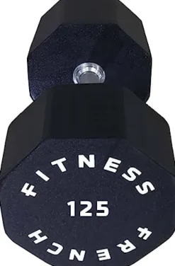 French Fitness Urethane 8 Sided Hex Dumbbell 125 lbs
