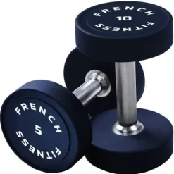 French Fitness Urethane Round Pro Style Dumbbell Set (5-50 lbs)