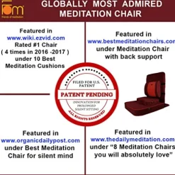 Friends Of Meditation XL Meditation & Yoga Chair with Back Support, Black, Pack of 4