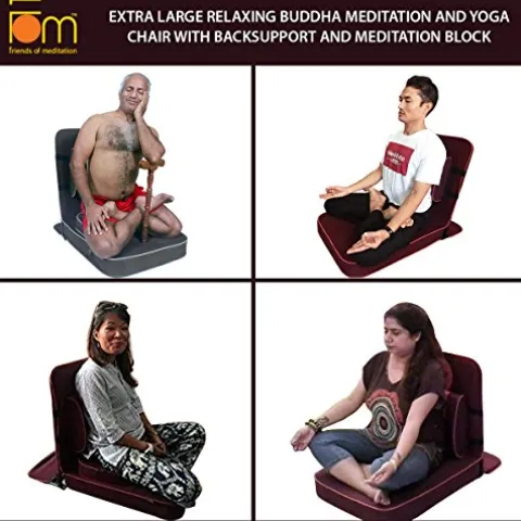 Friends Of Meditation XL Meditation & Yoga Chair with Back Support, Black, Pack of 4